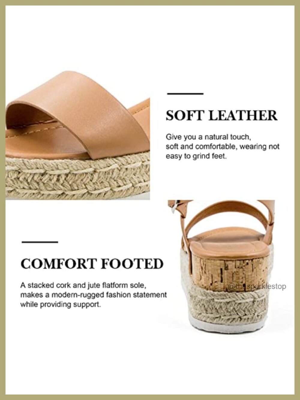 Espadrilles Wedge Sandals Ankle Strap Buckle Open Toe Studded Platform - Picture 3 of 6
